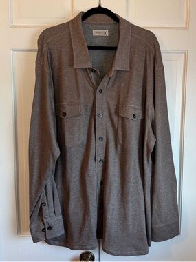NWT Westport Men's Heather Brown w/Gray Interior Lightweight Knit Shirt Jacket
